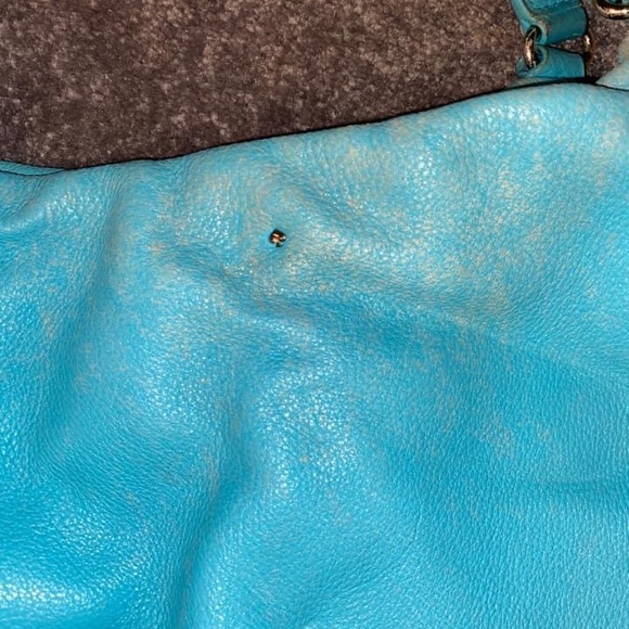 Large Kate Spade teal/turquoise Leather Tote - Picture 3 of 5